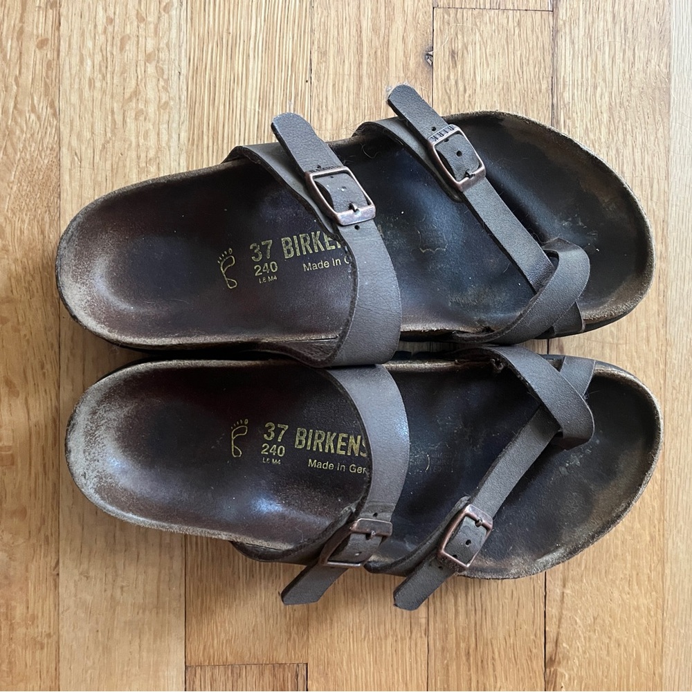 Birkenstock Dark Brown Leather Sandals